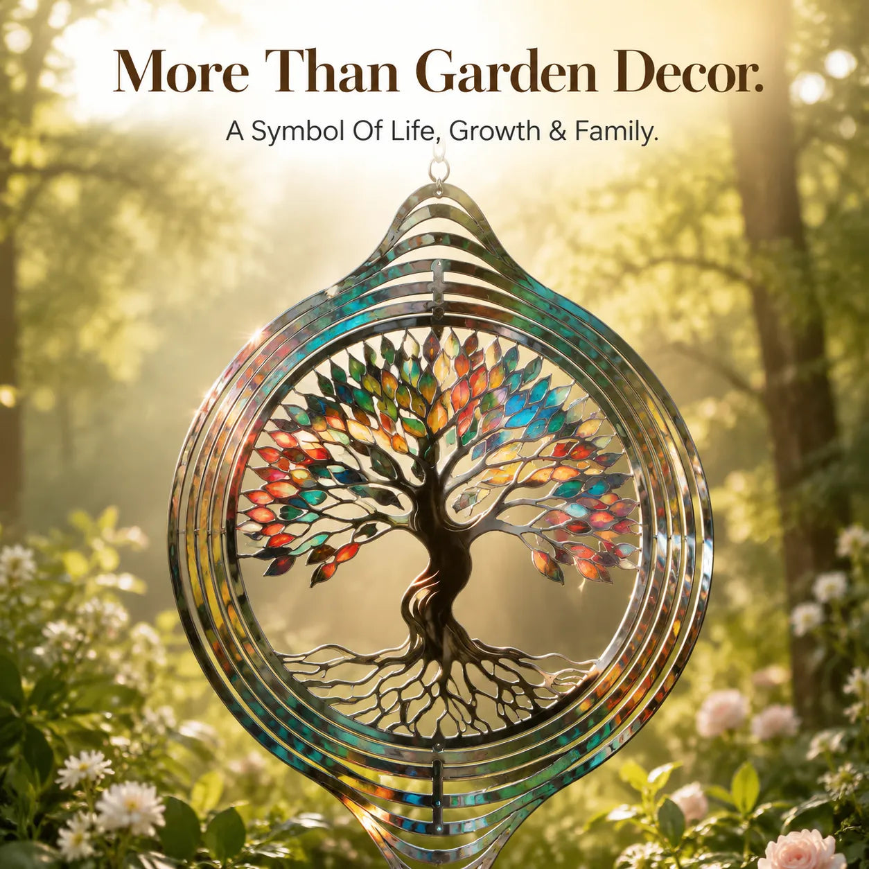 Transform your garden into a peaceful retreat with mesmerizing motion and radiant color.