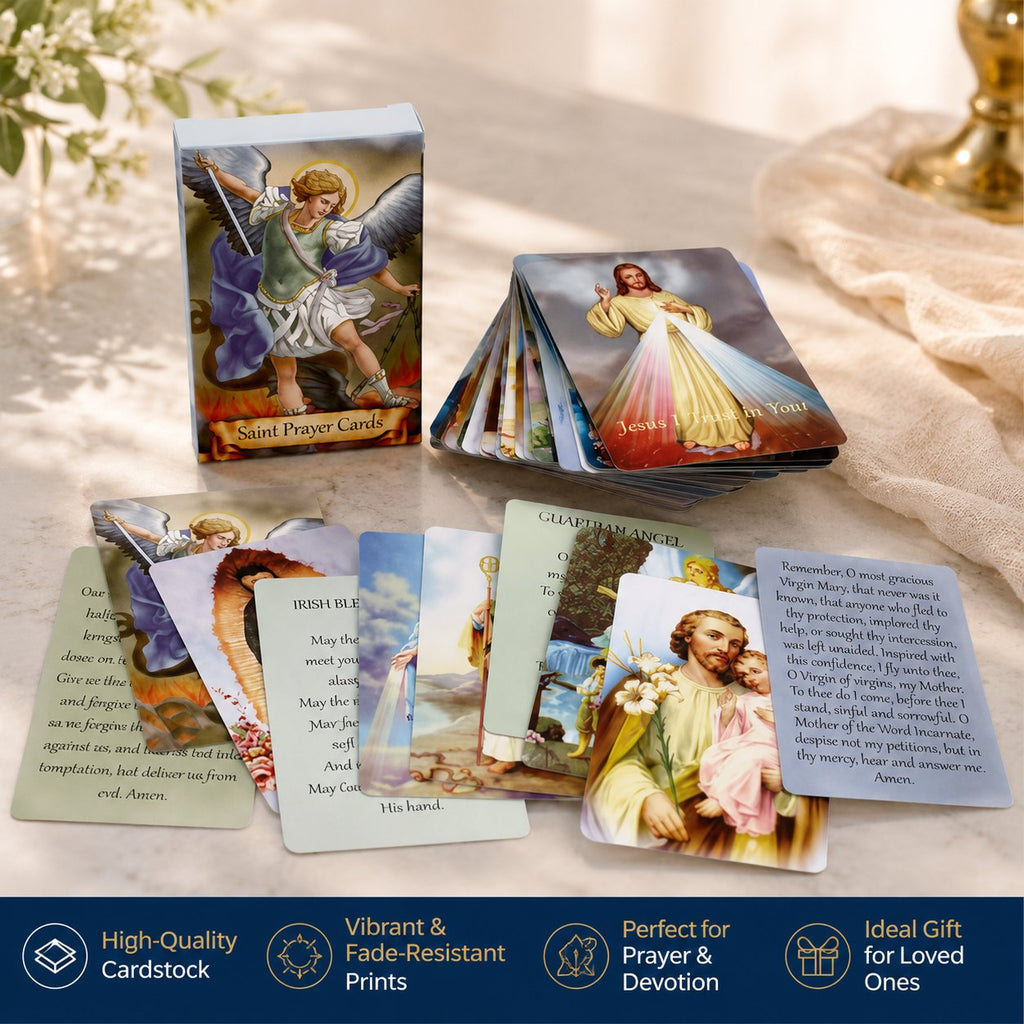 50%OFF 🔥✝️ Catholic Genuine Leather Holy Card Holder – Pocket Prayer Card Organizer with Snap Closure