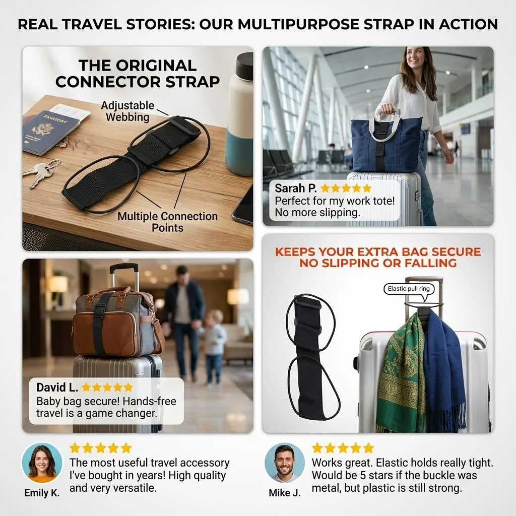 🔥Last Day 50% OFF🔥 Adjustable Luggage Strap Bungee for Suitcase Handle