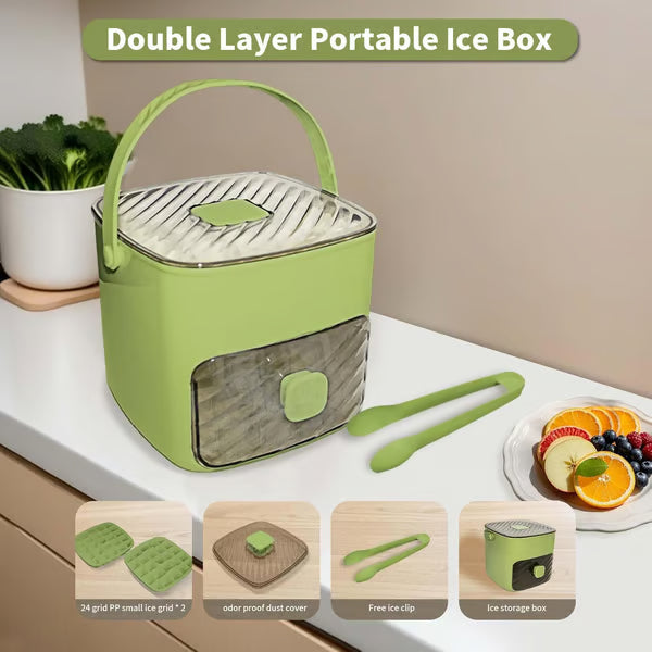 50%OFF 🔥Portable Household Layer Ice Cube with Storage Bin ＆ Lid