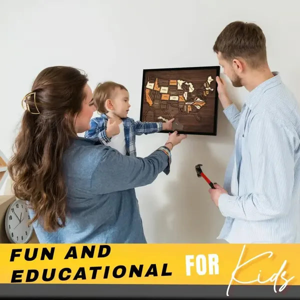 50% OFF🔥Wooden USA Travel Map Puzzle🧩A Stylish Way to Track Your Journey & Memories