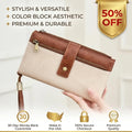 🔥Last Day 50% OFF-Women's long wallet, stylish clutch, elegant solid color blocking wallet