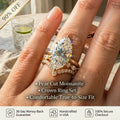 The Timeless Elegance: Pear Cut Moissanite Crown Ring Set--Last Day Sale-90% OFF🔥