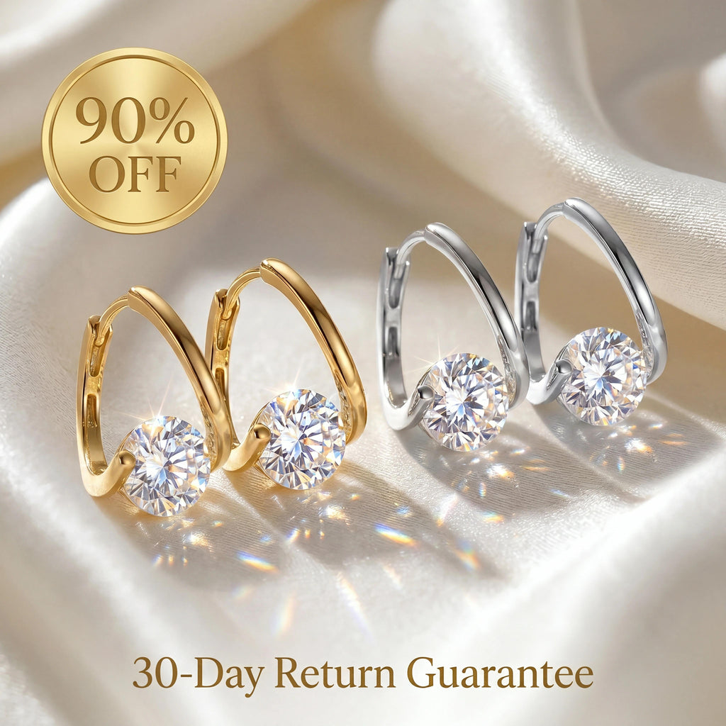 🔥 LAST DAY 90% OFF: The Signature "Everlasting Brilliance" 18K Gold Huggies