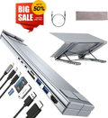 50%OFF 🔥Ultimate Desk Setup: Ergonomic Laptop Stand & USB Hub in One