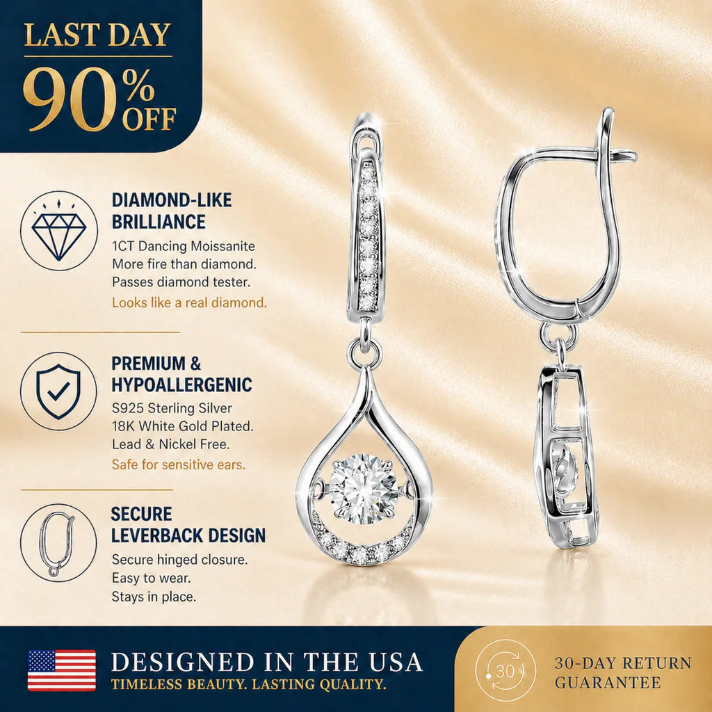 🔥🔥 90% OFF TODAY: 1-Carat "Dancing" Moissanite Earrings – The Pure S925 Comfort & Sparkle You Deserve 💖